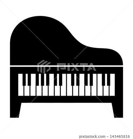 Grand Piano Icon Silhouette Representing Classical Music and Musical Performance 143465816