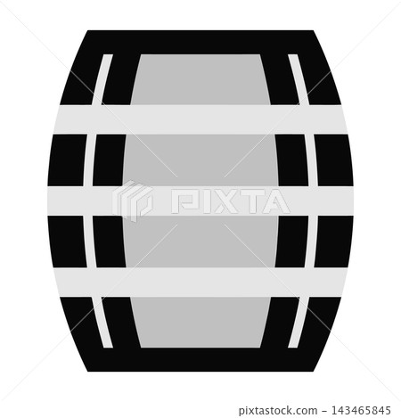Wooden barrel icon isolated on white background simple black and white design Wooden barrel icon isolated on white background simple black and white design 143465845