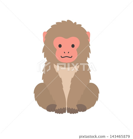 A cute monkey character illustration sitting down A cute monkey character illustration sitting down 143465879