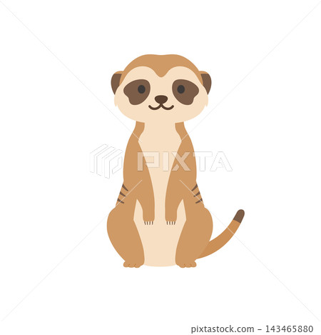 A cute meerkat character illustration sitting down. A cute meerkat character illustration sitting down. 143465880
