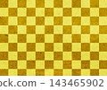 A navy blue Japanese paper with a piled-up texture and a gold checkered pattern. 143465902