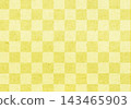 A navy blue Japanese paper with a piled-up texture and a gold checkered pattern. 143465903