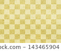 A navy blue Japanese paper with a piled-up texture and a gold checkered pattern. 143465904