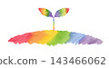 Colorful sprouts painted in watercolor: Diversity, LGBT imagery. 143466062
