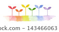 Colorful sprouts lined up in watercolor: diversity, LGBT imagery. 143466063