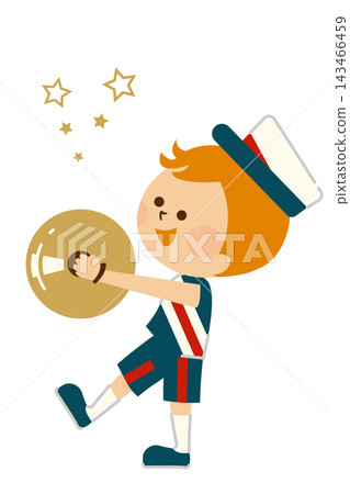 Cymbals in a marching band - Cute illustration of a child Cymbals in a marching band - Cute illustration of a child 143466459