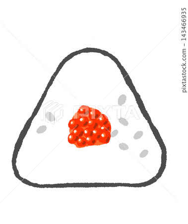 Illustration of simple salmon roe rice ball Illustration of simple salmon roe rice ball 143466935