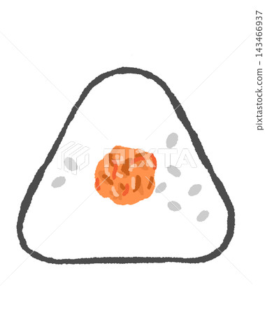 Illustration of a simple salmon rice ball Illustration of a simple salmon rice ball 143466937