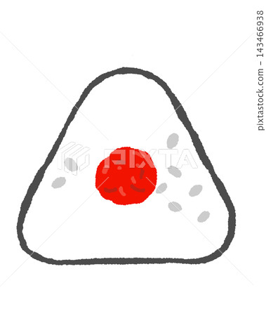 Illustration of a simple plum rice ball Illustration of a simple plum rice ball 143466938