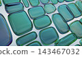 Abstract Teal Glass Tiles With Rounded Squares Create a Modern Geometric Pattern for Design Projects 143467032