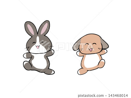 The rabbits are having a great time playing. The rabbits are having a great time playing. 143468014