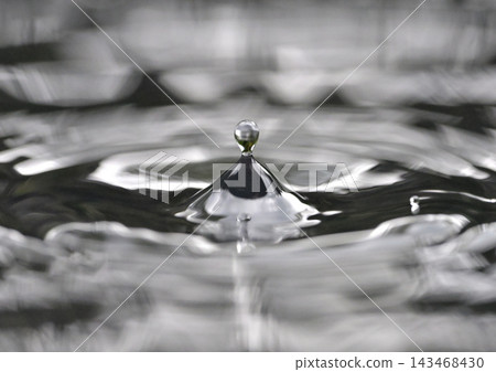 水滴落到水面上形成的漣漪和水紋 水滴落到水面上形成的漣漪和水紋 143468430