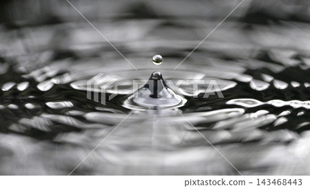 水滴落到水面上形成的漣漪和水紋 水滴落到水面上形成的漣漪和水紋 143468443