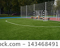Soccer Field with Goal and Netting 143468491