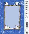 Wooden frame with a picture of a long-tailed tit (vertical) 143468561