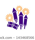 Flat illustration of Diwali festival firecracker rockets 143468566