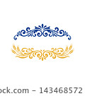 Elegant vintage floral ornament frame border illustration 143468572