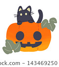 Jack-o'-lantern and black cat 143469250