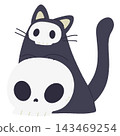 Skull Black Cat 143469254
