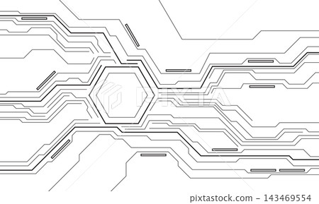 Abstract black circuit board technology connected lines electronics elements computer motherboard chip processor semiconductor digital on white background vector Abstract black circuit board technology connected lines electronics elements computer motherboard chip processor semiconductor digital on white background vector 143469554