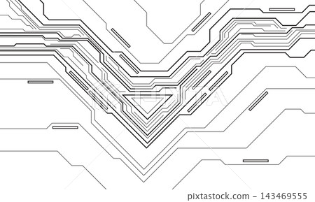 Abstract black circuit board technology connected lines electronics elements computer motherboard chip processor semiconductor digital on white background vector Abstract black circuit board technology connected lines electronics elements computer motherboard chip processor semiconductor digital on white background vector 143469555