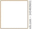 Square Shimenawa-style frame, beige, vector. 143469601