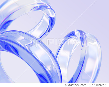 Abstract blue glass circle shapes, transparent rings, crystal wheels on light background. Minimalist 3D render design for business presentation, digital technology, screen wallpaper. 3D illustration Abstract blue glass circle shapes, transparent rings, crystal wheels on light background. Minimalist 3D render design for business presentation, digital technology, screen wallpaper. 3D illustration 143469746
