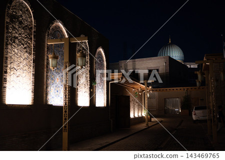 14 September, 2026. Tashkent, Uzbekistan. Zarqaynar Street at Evening, Traditional Uzbek Architecture and Tourist District. 14 September, 2026. Tashkent, Uzbekistan. Zarqaynar Street at Evening, Traditional Uzbek Architecture and Tourist District. 143469765