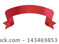 Illustration material of a red ribbon banner 143469853
