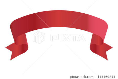 Illustration material of a red ribbon banner Illustration material of a red ribbon banner 143469853