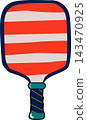 Hand Drawn Pickleball Paddle Illustration 143470925
