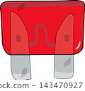 Hand drawn a red Automotive Electrical Fuse Illustration 143470927