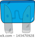 Hand drawn Automotive Electrical Fuse Illustration. 15A 143470928