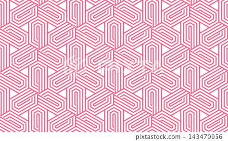 Abstract geometric pattern. A seamless vector background. White and pink ornament. Graphic modern pattern. Simple lattice graphic design 143470956