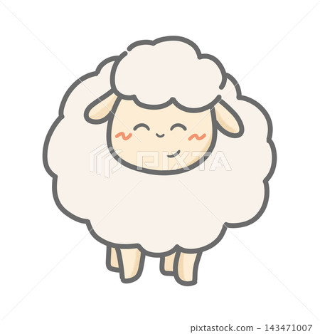 Cute smiling sheep character 2: Illustration of a mini character for the Year of the Sheep 143471007