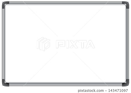 Blank Whiteboard with Aluminum Frame and Rounded Corners Vector Illustration Blank Whiteboard with Aluminum Frame and Rounded Corners Vector Illustration 143471097