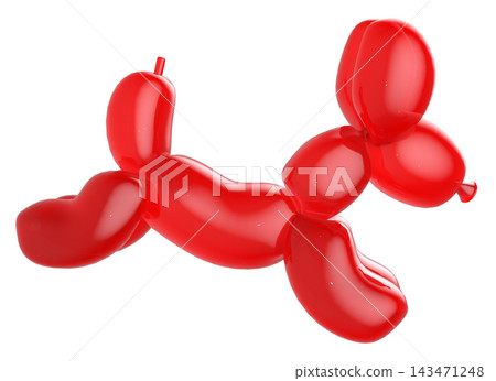 3D Red balloon dog on gray background 3D Red balloon dog on gray background 143471248