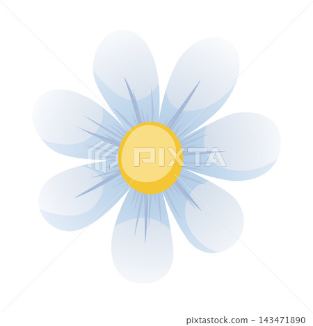 Flower in blue and yellow setting with clean background for editorial use in nature and floral design contexts, front view.jpg.png.svg.ai.eps.pdf.ps. 143471890