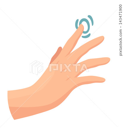 Touch screen hand gestures. Flat colored icon with movement of finger isolated vector illustration. Hand touchscreen gesture. Vector like swipe or slide touch Touch screen hand gestures. Flat colored icon with movement of finger isolated vector illustration. Hand touchscreen gesture. Vector like swipe or slide touch 143471900