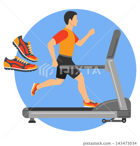 Runner on Treadmill Concept Runner on Treadmill Concept 143473034