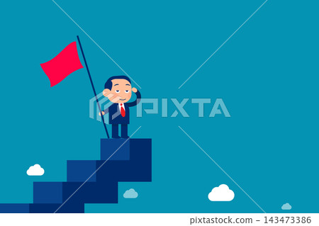Success fearless male entrepreneur. Business man leadership vector illustration Success fearless male entrepreneur. Business man leadership vector illustration 143473386