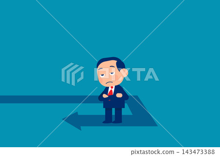 Business investor looking at reverse direction pathway. Business turning point vector illustrator Business investor looking at reverse direction pathway. Business turning point vector illustrator 143473388