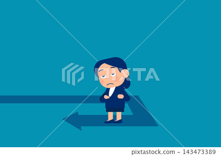 Business investor looking at reverse direction pathway. Business turning point vector illustrator 143473389