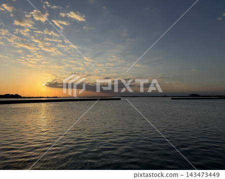 木更津的日落海景 木更津的日落海景 143473449