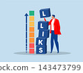 Businessman develop or build upskill rising box Upskill develop or learning new skills to success in work concept vector. 143473799