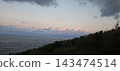 The moon and the sea in the evening 143474514