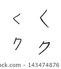 兒童手寫“ku”和“ku”——手寫平假名和片假名單字材料 143474876