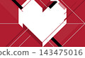 White blank frame geometric heart shape with arrow linework on red background modern retro style horizontal template. 143475016