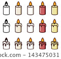 Candle icon set 143475031