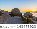 Sunset view across Encounter Bay from the Granite Island walking trail, Victor Harbor, South Australia 143475923